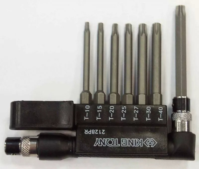 Набор вставок (бит) с воротком-битодержателем 1/4", Torx, T10-T40, L = 60 мм, 8 предметов KING TONY 2128PR