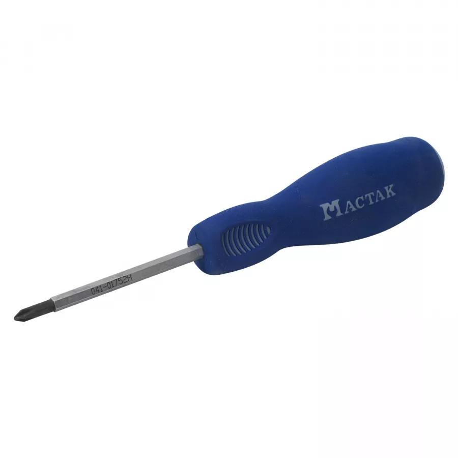 Отвертка крестовая Phillips №1, 75 мм, силовая, держатель МАСТАК 041-01752H