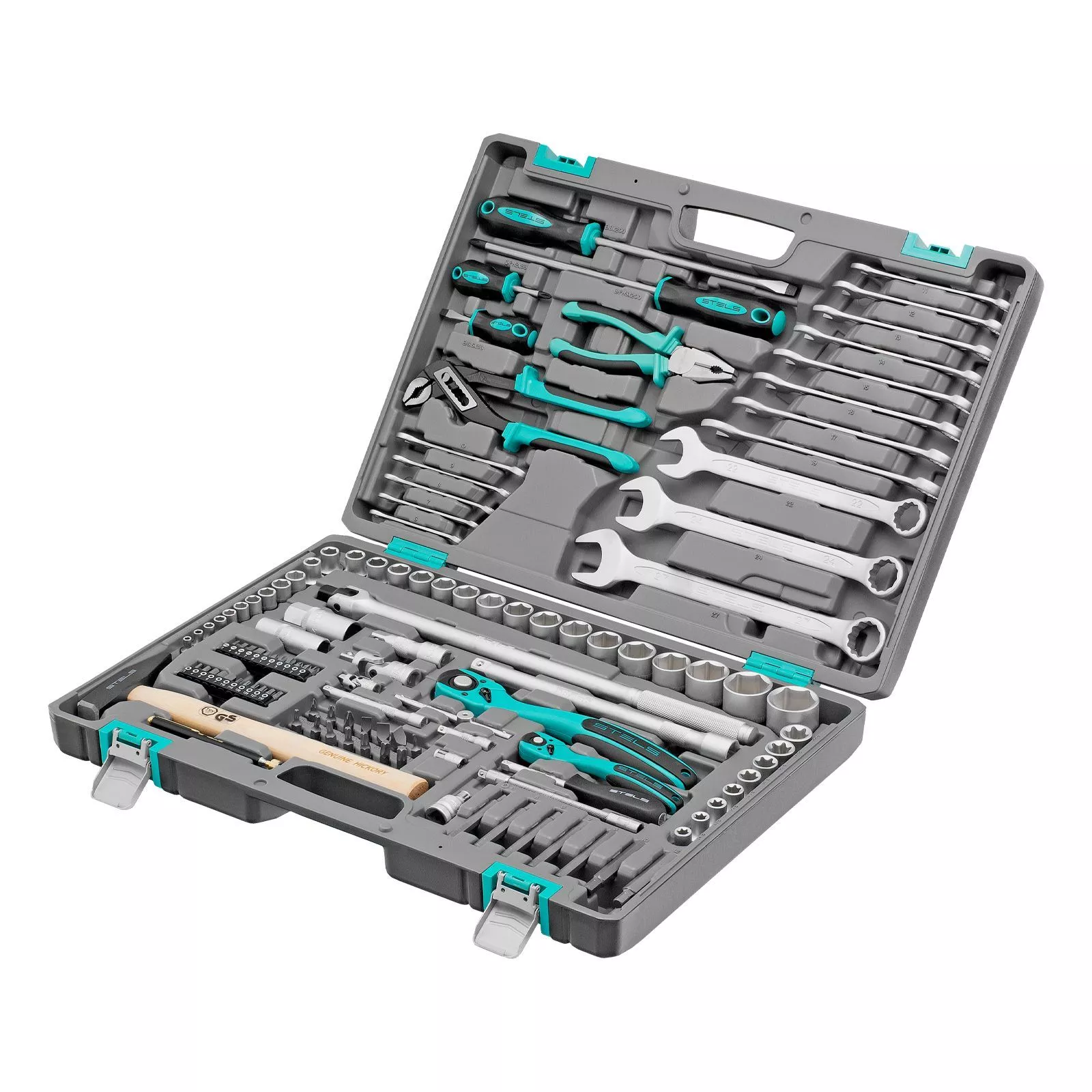 Набор инструментов, 1/4", 1/2", Cr-V, S2, усиленный кейс, 119 предметов Stels