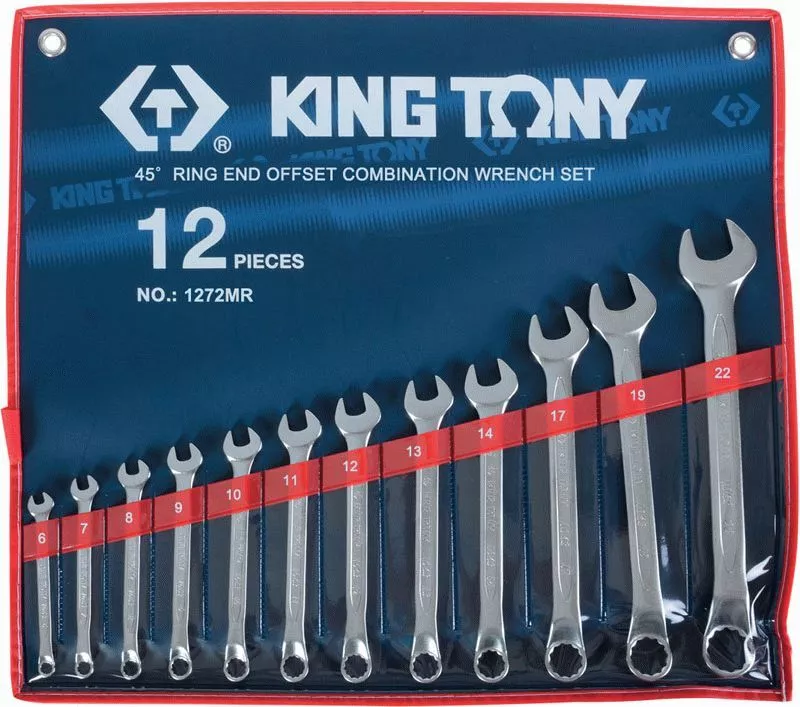 Набор комбинированных ключей, 6-22 мм, 12 предметов KING TONY 1272MR