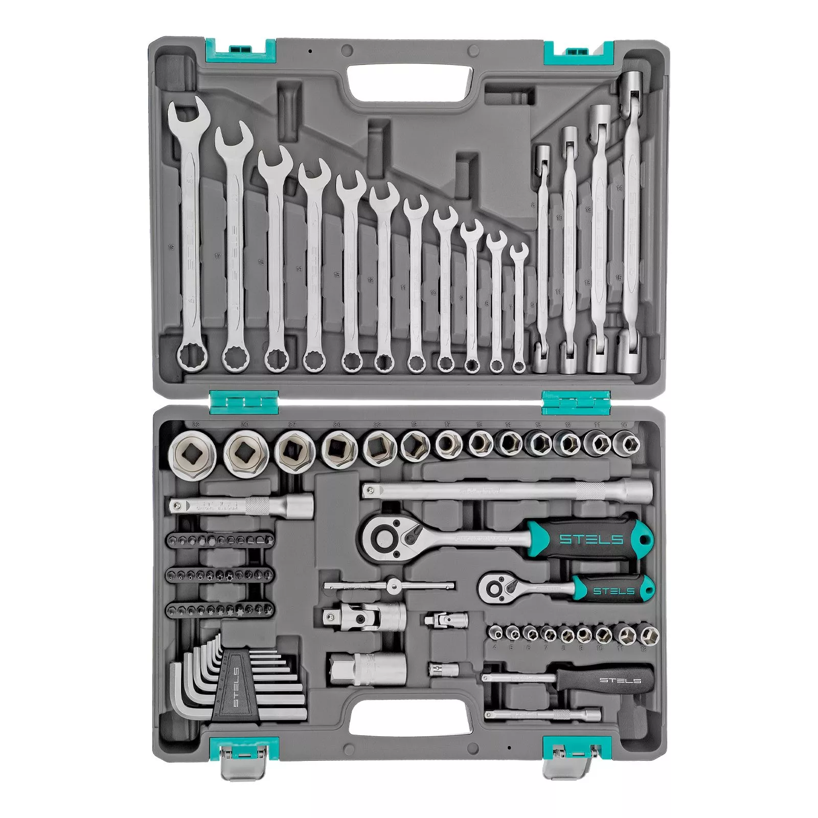 Набор инструментов, 1/2", 1/4", CrV, пластиковый кейс 88 предметов Stels