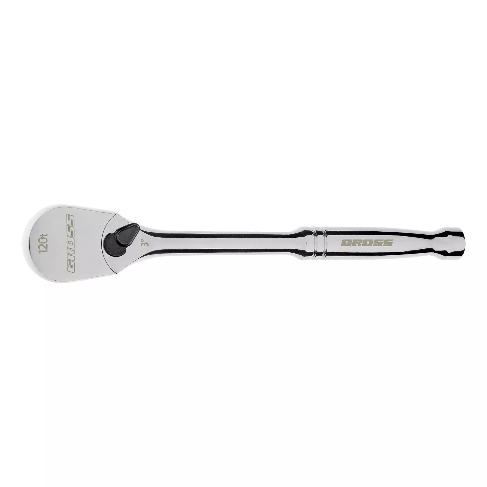 Ключ-трещотка 3/8", CrV, 120 зубьев, цельнометаллический, хром Gross