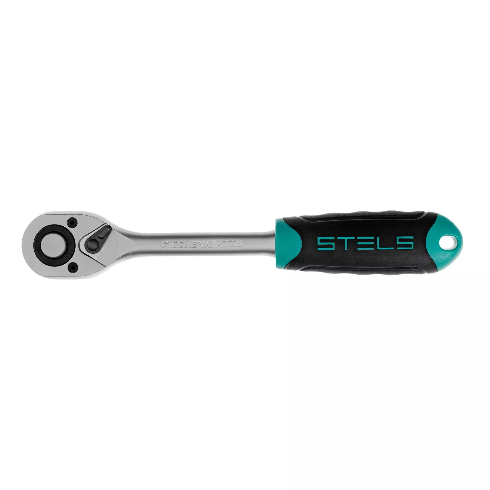 Ключ-трещотка 1/2", CrV, 72 зуба, с быстрым сбросом, матовый хром Stels