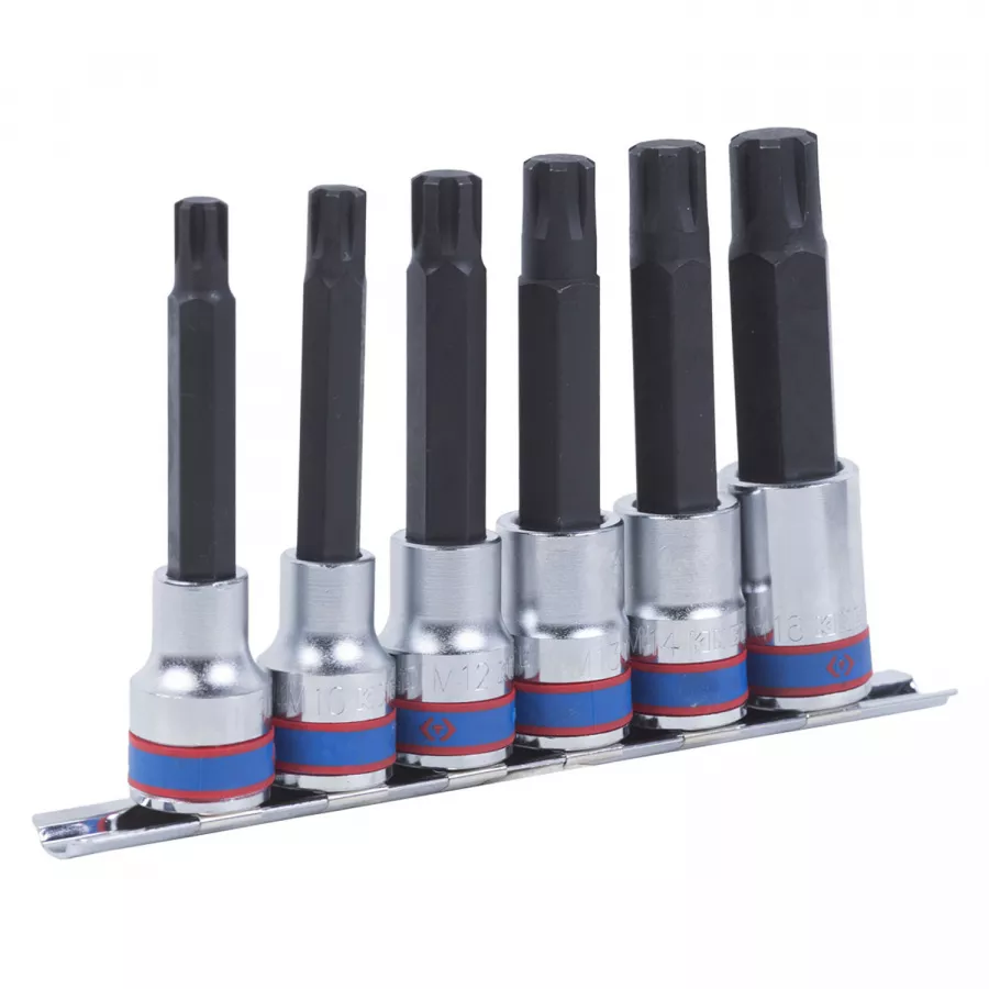 Набор торцевых насадок 1/2", Ribe, М9-М16, L = 100 мм, 6 предметов KING TONY 4116PR