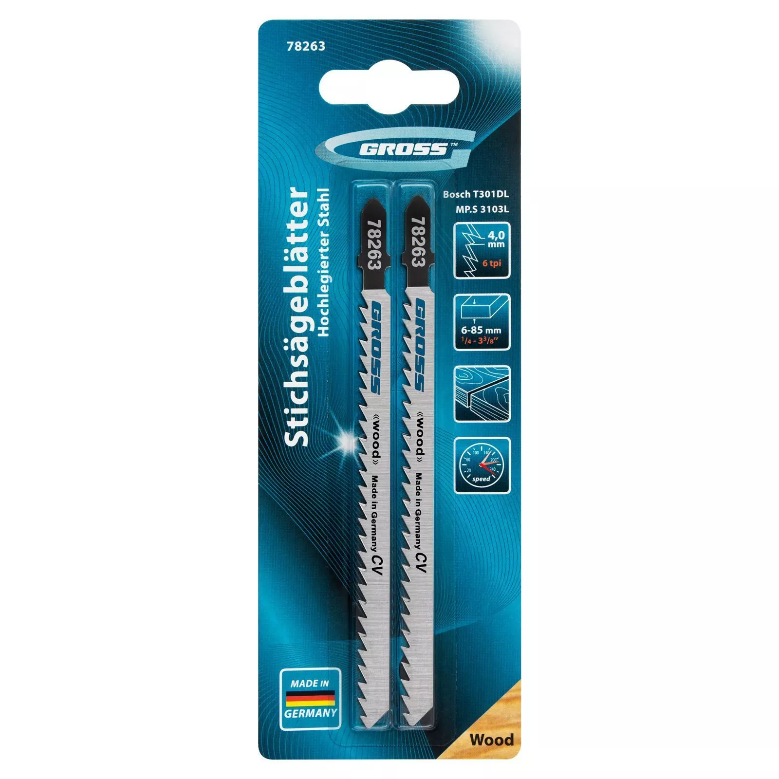 Полотна для электролобзика  по дереву, 2 шт, ( 3103L-T301DL ) Gross