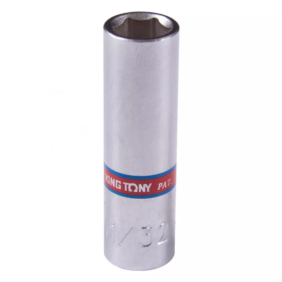 Головка торцевая глубокая шестигранная 1/4", 11/32", дюймовая KING TONY 223511S