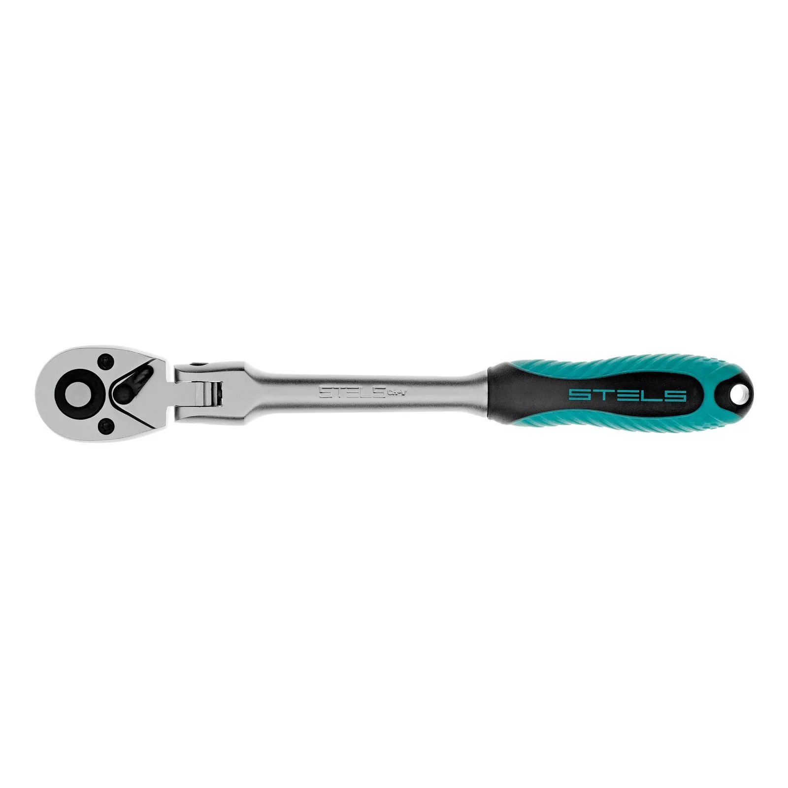 Ключ-трещотка шарнирный 1/4", СrV, 72 зуба, с быстрым сбросом, матовый хром Stels