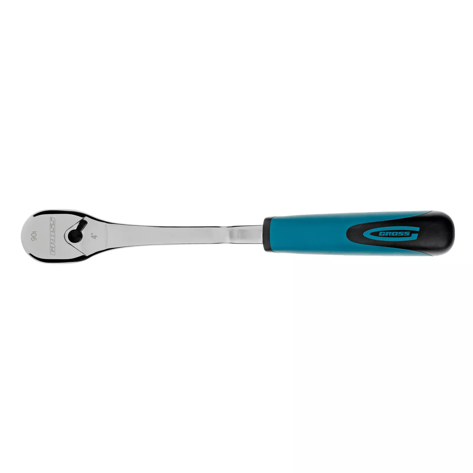 Ключ-трещотка 1/2", CrV, 90 зубьев, усиленный, хром Gross