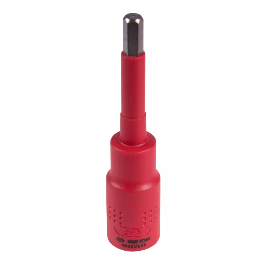 Насадка (бита) торцевая диэлектрическая 1/2", HEX, 8 мм, L = 120 мм KING TONY 4035VE08