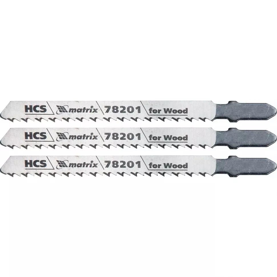 Полотна для электролобзика по дереву, 3 шт, T101B, 75 х 2.5 мм, HCS Matrix Professional