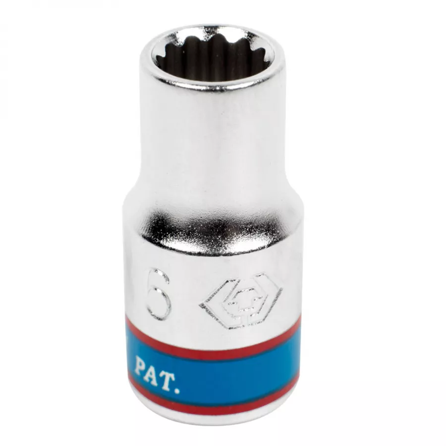 Головка торцевая стандартная двенадцатигранная 1/4", 6 мм KING TONY 233006M
