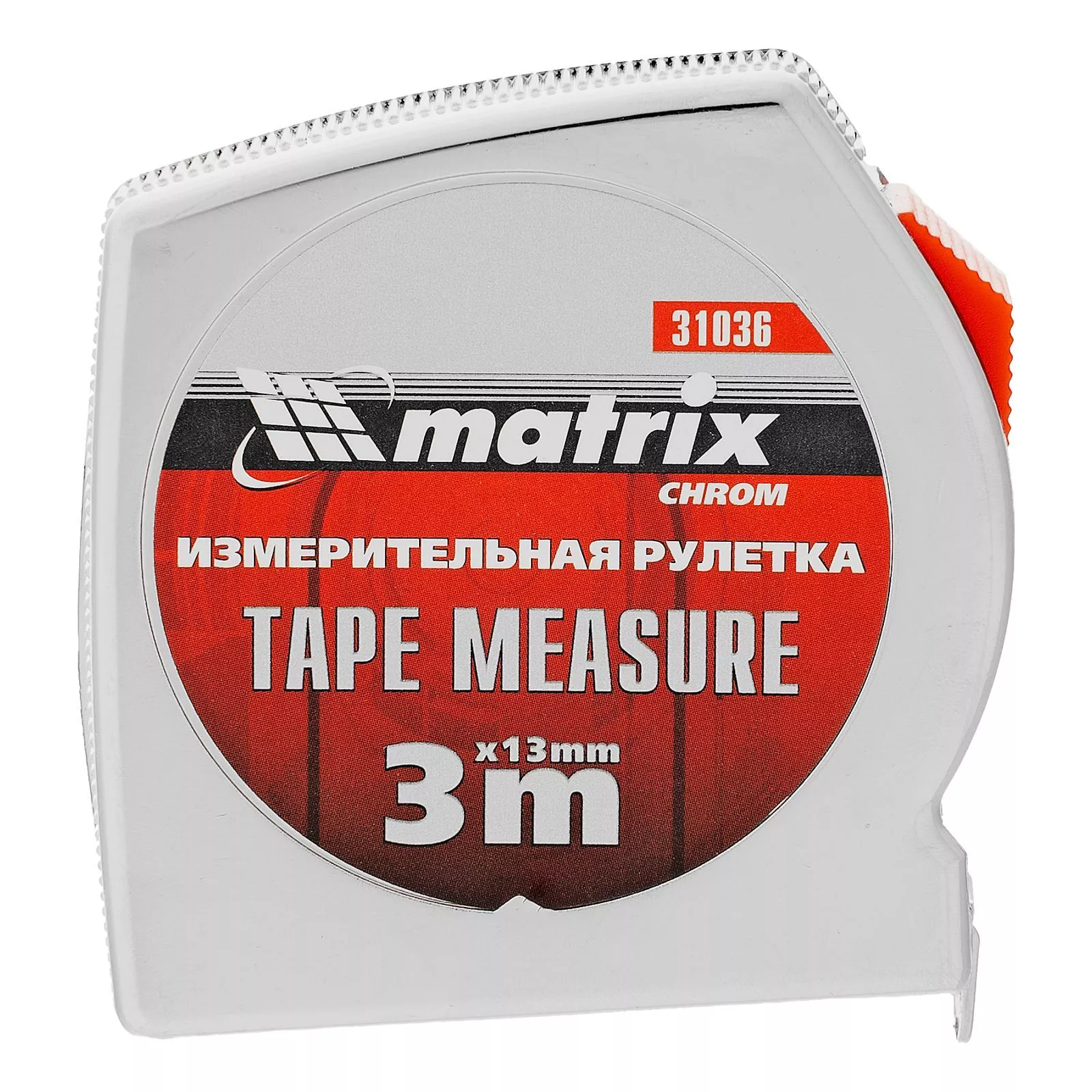 Рулетка Chrom,3 м x 13 мм,хромированный корпус Matrix