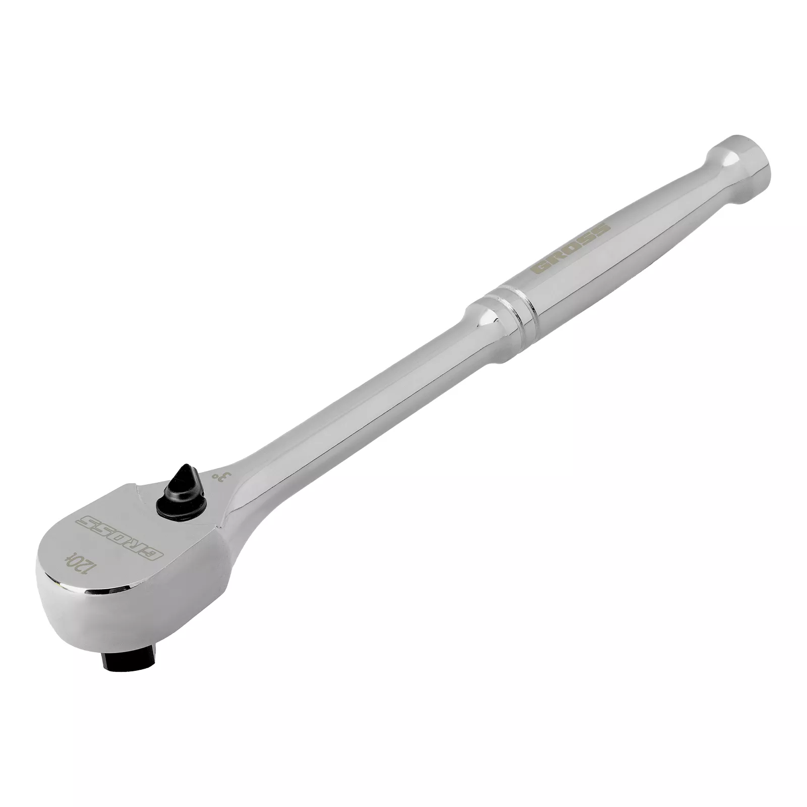 Ключ-трещотка 3/8", CrV, 120 зубьев, цельнометаллический, хром Gross