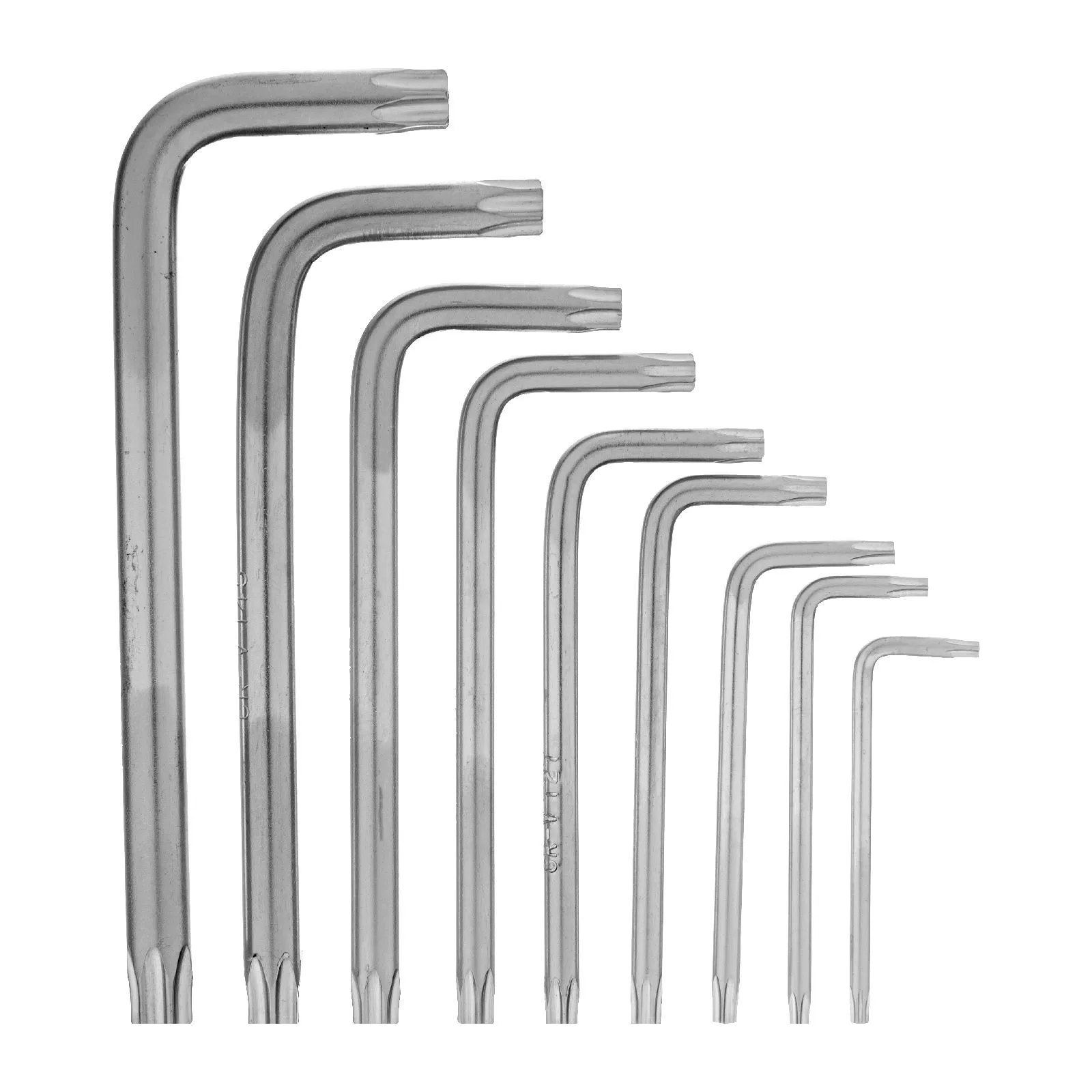 Набор ключей имбусовых Torx , 9 шт, T10-T50, CrV, коротких, с сатинированным покрытием Matrix