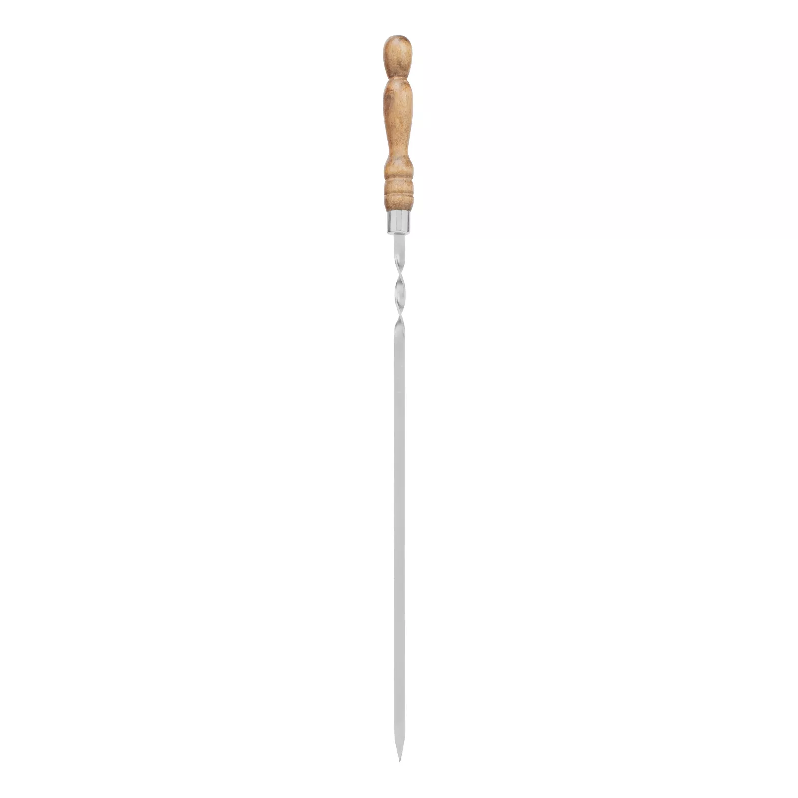 Шампур плоский, 600х10х2,5 мм, с деревянной  рукояткой, нерж. сталь, Camping// Palisad