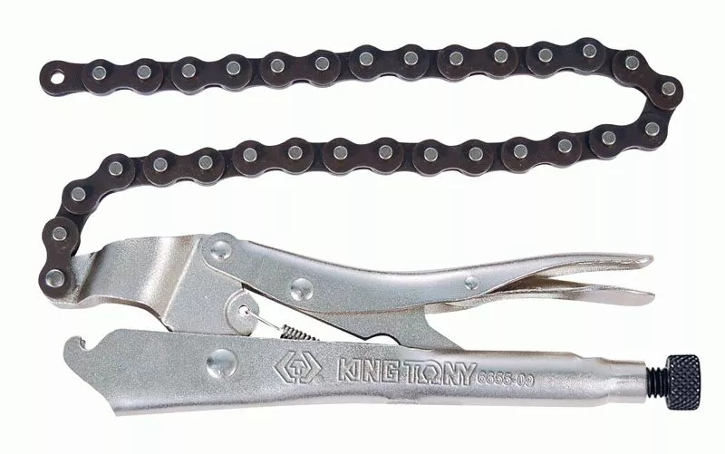 Съемник масляных фильтров, 60 -140 мм, цепной с фиксатором KING TONY 6655-09