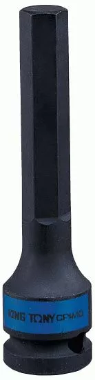 Насадка (бита) ударная торцевая 1/2", HEX, 10 мм, L = 100 мм KING TONY 406510M