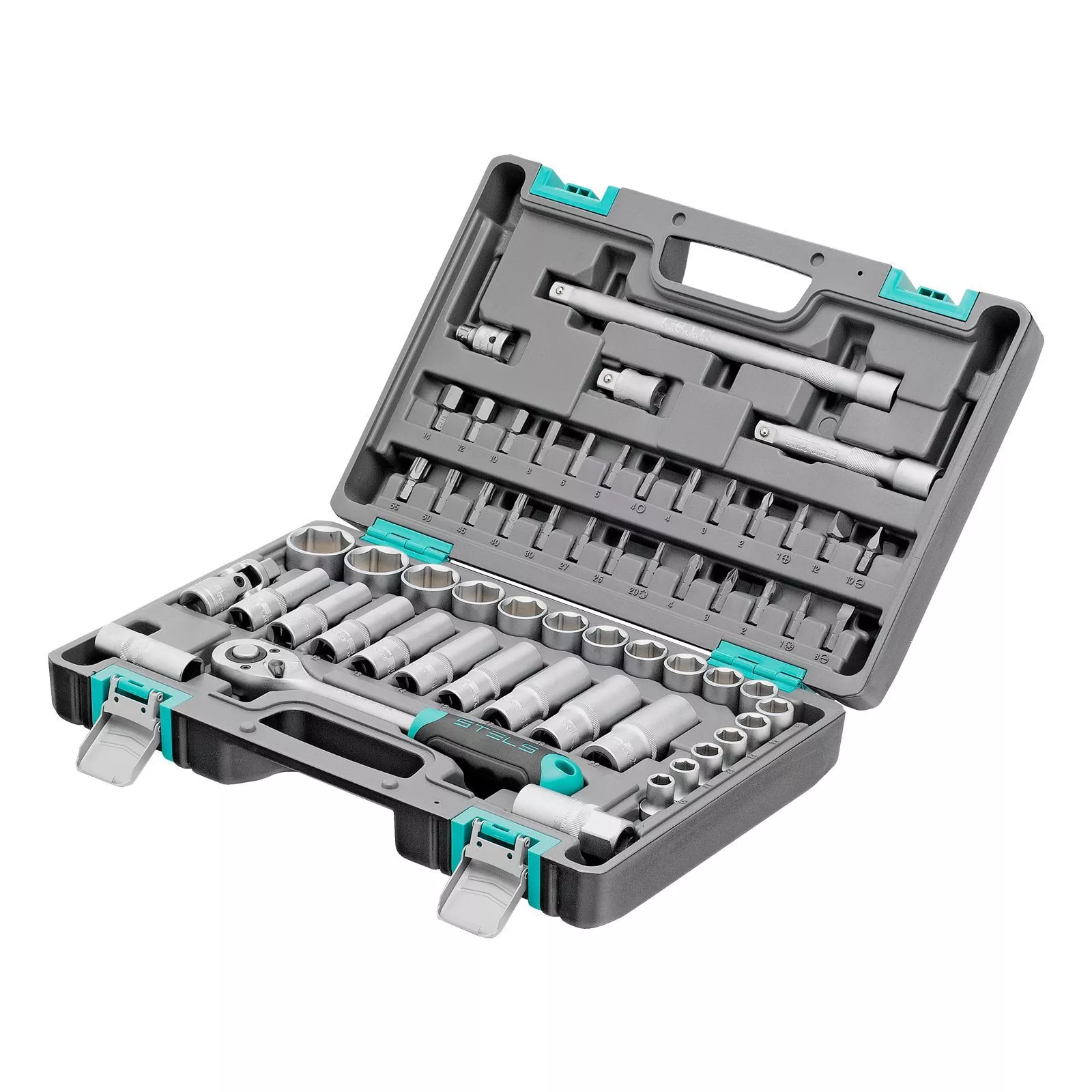 Набор инструментов, 1/2", CrV, пластиковый кейс 60 предметов Stels