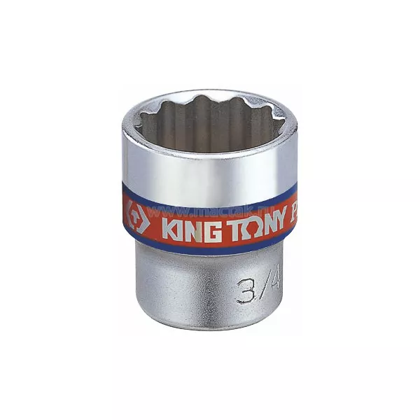 Головка торцевая стандартная двенадцатигранная 3/8", 3/4", дюймовая KING TONY 333024S