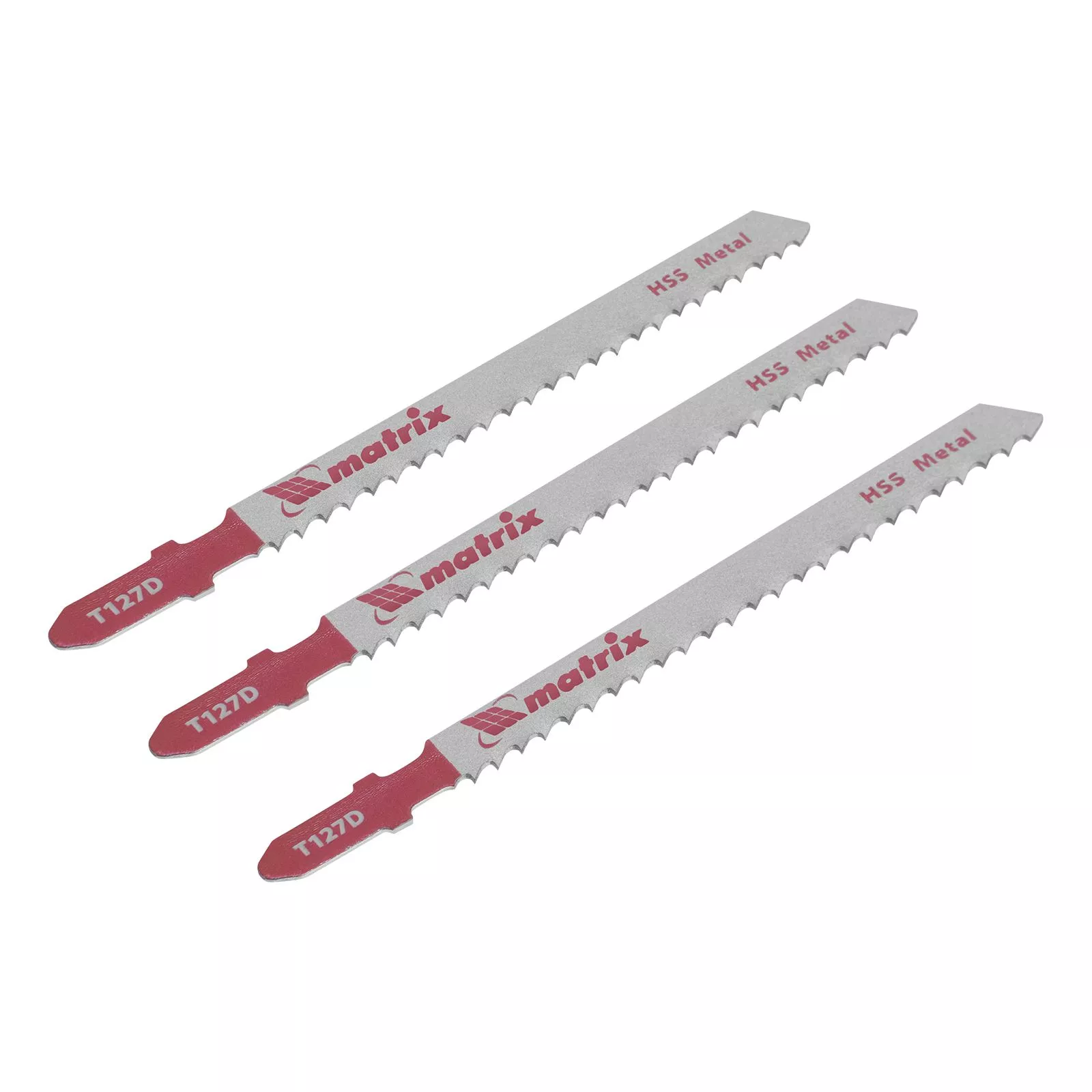 Полотна для электролобзика по металлу, 3 шт, T127D, 75 х 3 мм, HSS Matrix Professional
