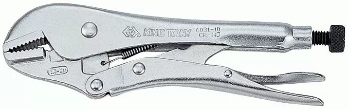 Зажим с фиксатором 254 мм, с прямыми губками KING TONY 6031-10R