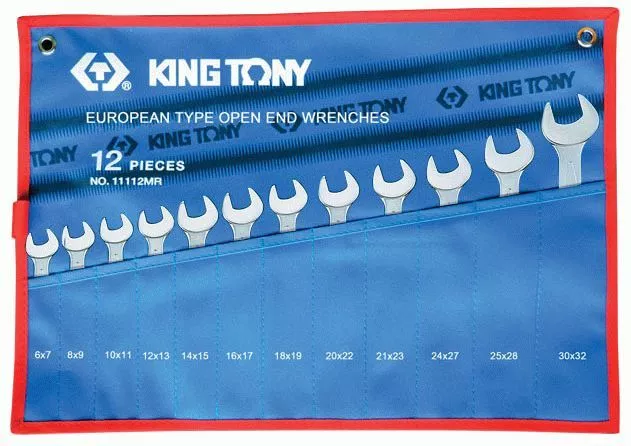 Набор рожковых ключей, 6-32 мм , чехол из теторона, 12 предметов KING TONY 1112MRN