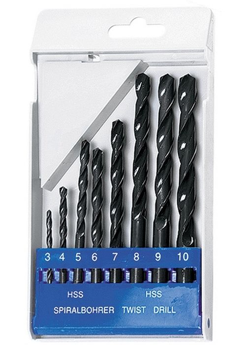Набор сверл по металлу, 3-10 мм, (через 1 мм), HSS, 8 шт, цилиндрический хвостовик Sparta