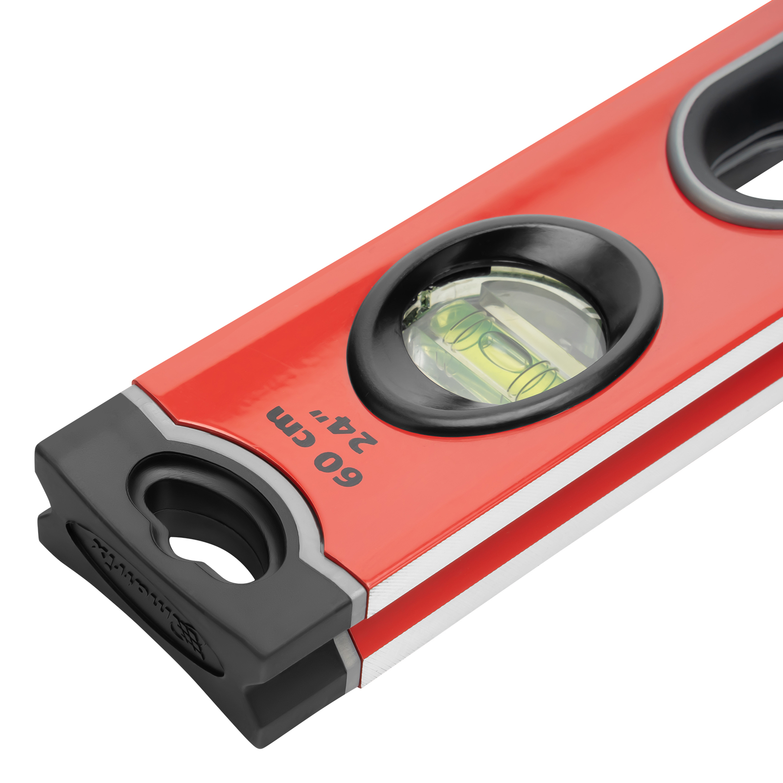 Уровень алюминиевый, 600 мм, 3 глазка, ударопрочные заглушки, двухкомпонентные ручки Matrix ProFI