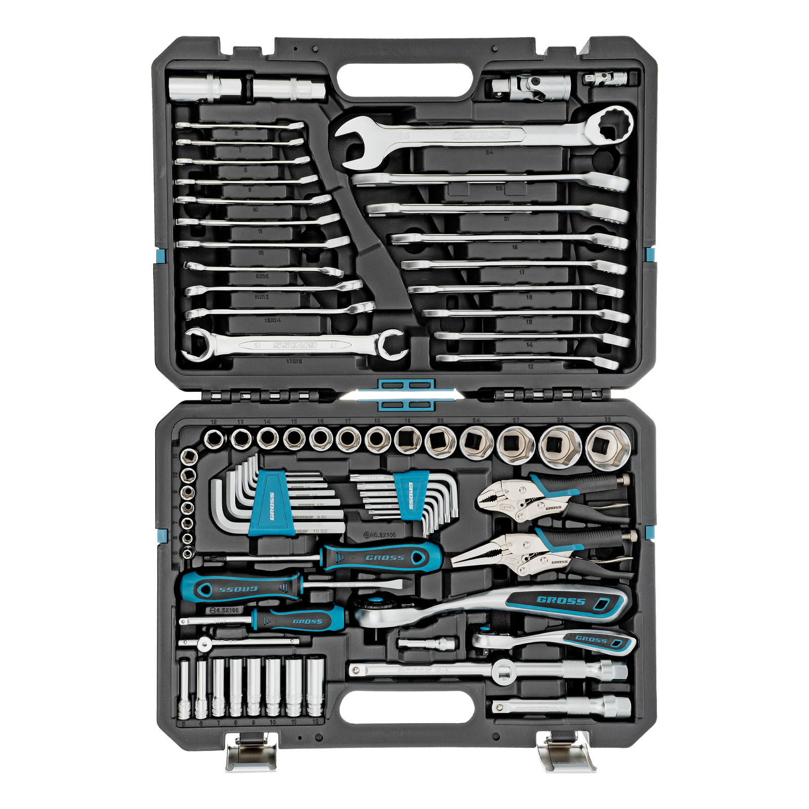 Набор инструментов, 1/4", 1/2", CrV, 120 зубьев, 78 предметов Gross