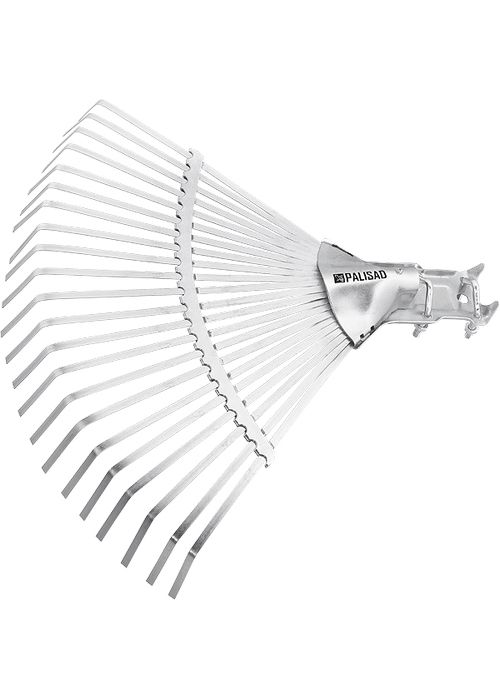 Грабли веерные стальные, 380 мм, 22 плоских зуба, регулируемая тулейка, без черенка, Palisad