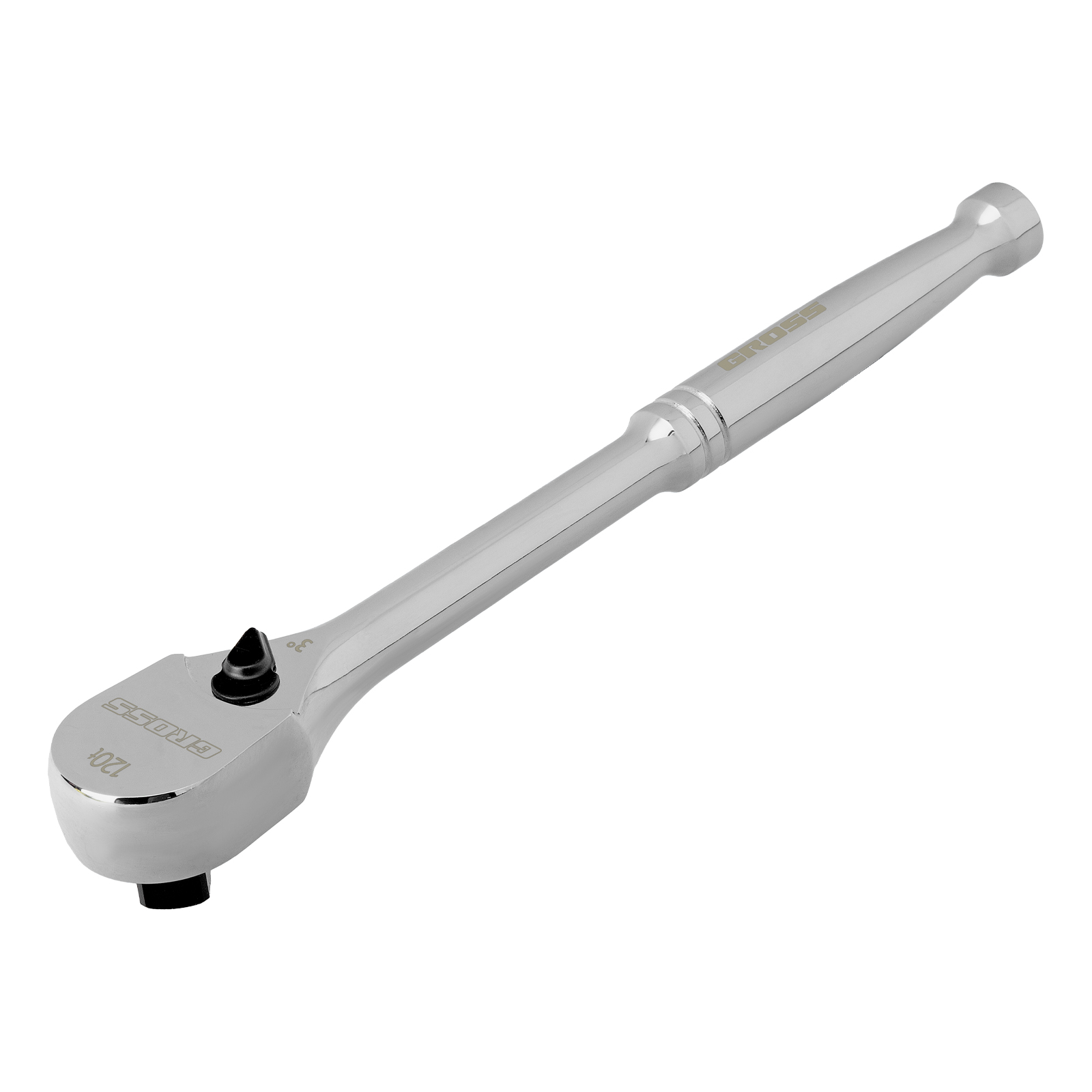 Ключ-трещотка 1/2", CrV, 120 зубьев, цельнометаллический, хром Gross