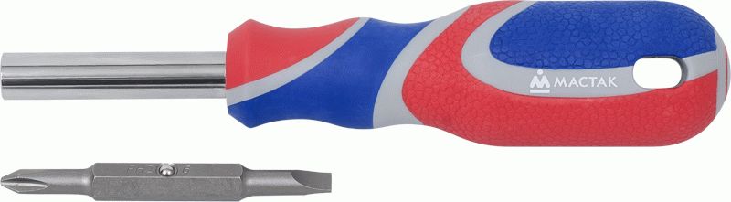 Отвертка со сменными вставками (битами), 6 в 1 МАСТАК 049-6B