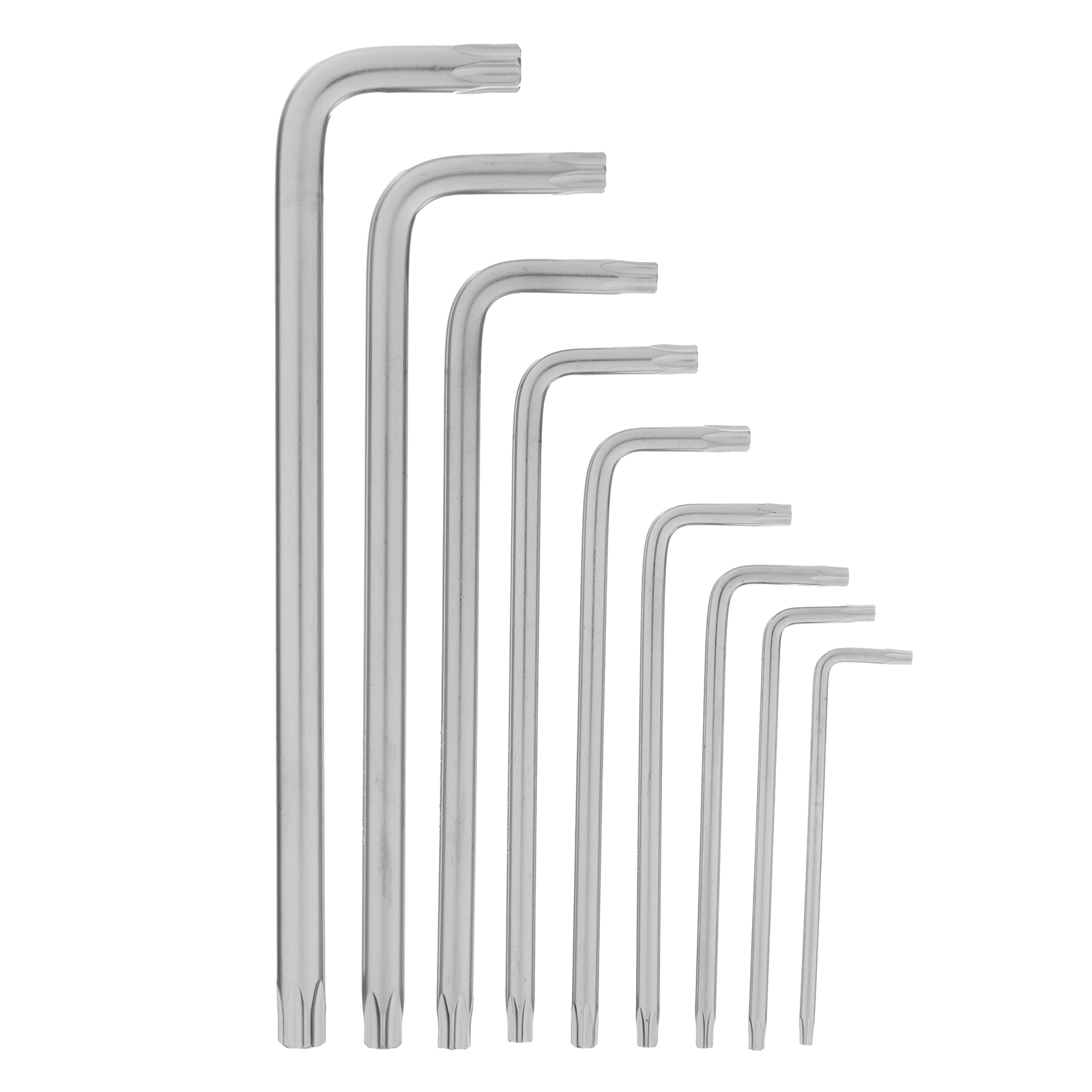 Набор ключей имбусовых Torx -Torx Tamper: 9 шт, T10-T50, CrV, удлиненных, с сатинированным покрытием, чехол Matrix