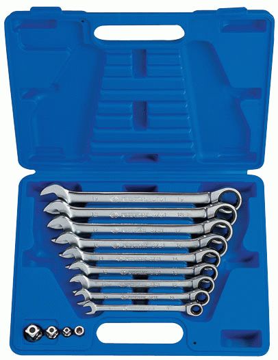 Набор комбинированных трещоточных ключей, 8-19 мм, кейс, 13 предметов KING TONY 13113MR