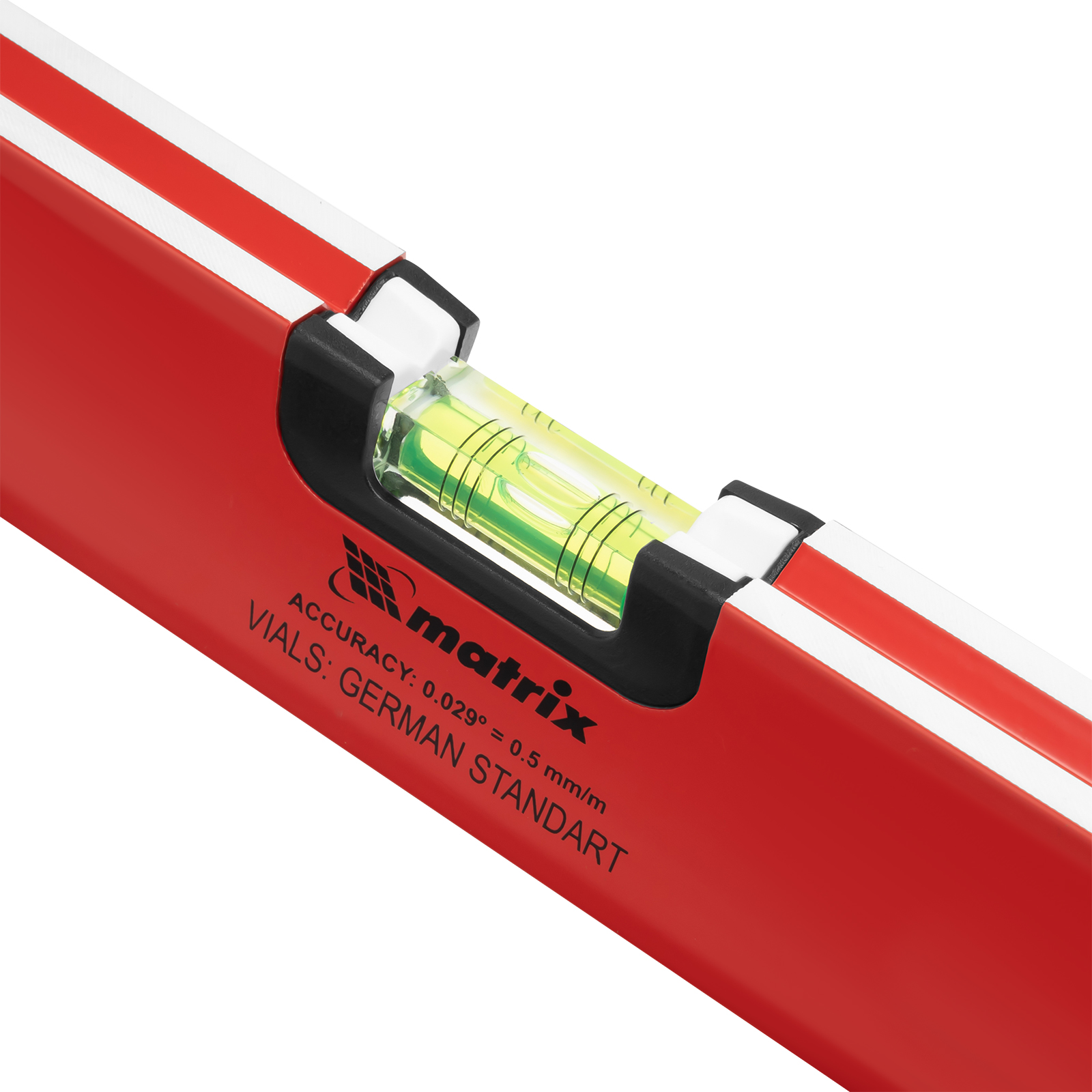 Уровень алюминиевый, 1000 мм, 3 глазка, ударопрочные заглушки, двухкомпонентные ручки Matrix ProFI