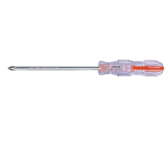 Отвертка Сrystal, PH2 х 100 мм, прозрачная рукоятка, углеродистая сталь Sparta