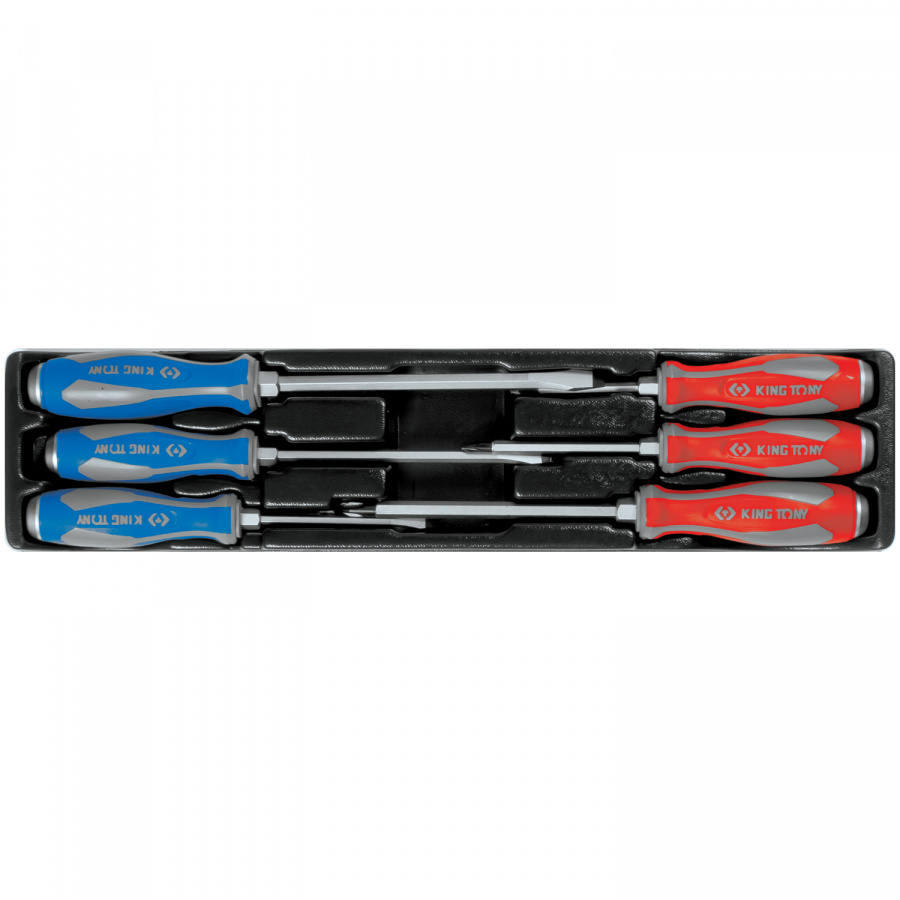 Набор отверток силовых, ложемент, 6 предметов KING TONY 9-30206MR