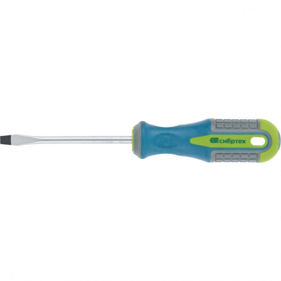 Отвертка, SL4 х 150 мм, CrV, трехкомпонентная рукоятка Сибртех