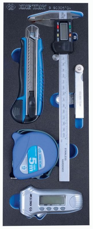 Набор измерительных инструментов, ложемент, 5 предметов KING TONY 9-90305TQV