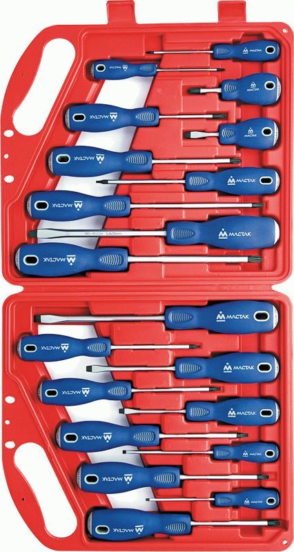 Набор отверток в пластиковом кейсе, 20 предметов МАСТАК 04-20C