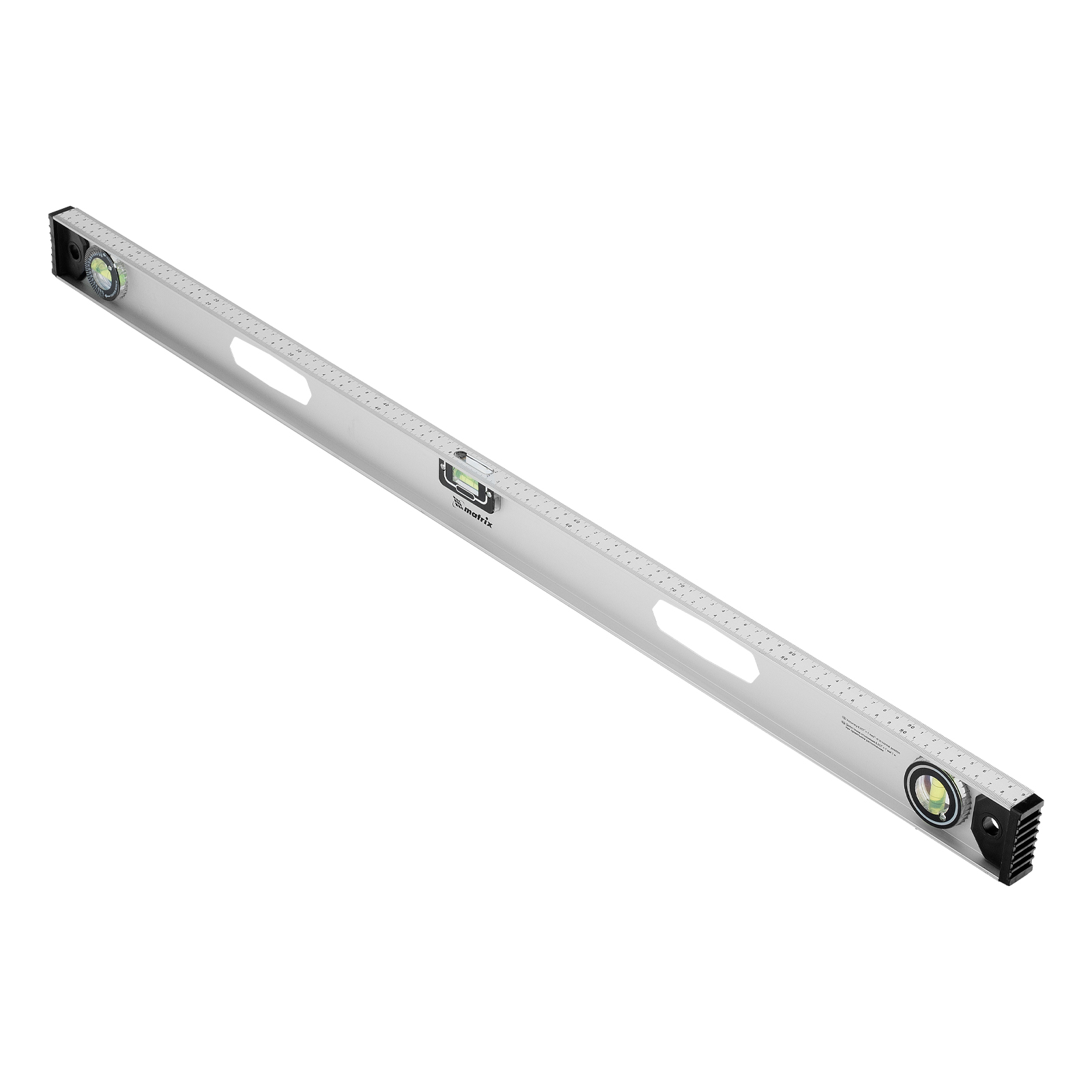 Уровень алюминиевый "Рельс", 1000 мм, 3 глазка (1 поворотный) Matrix