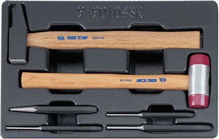 Набор выколоток и керн с молотками, ложемент, 6 предметов KING TONY 9-90106SR