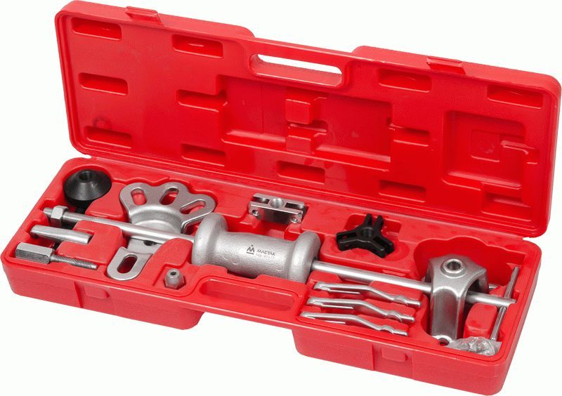 Обратный молоток универсальный с принадлежностями, кейс, 17 предметов МАСТАК 100-40017C