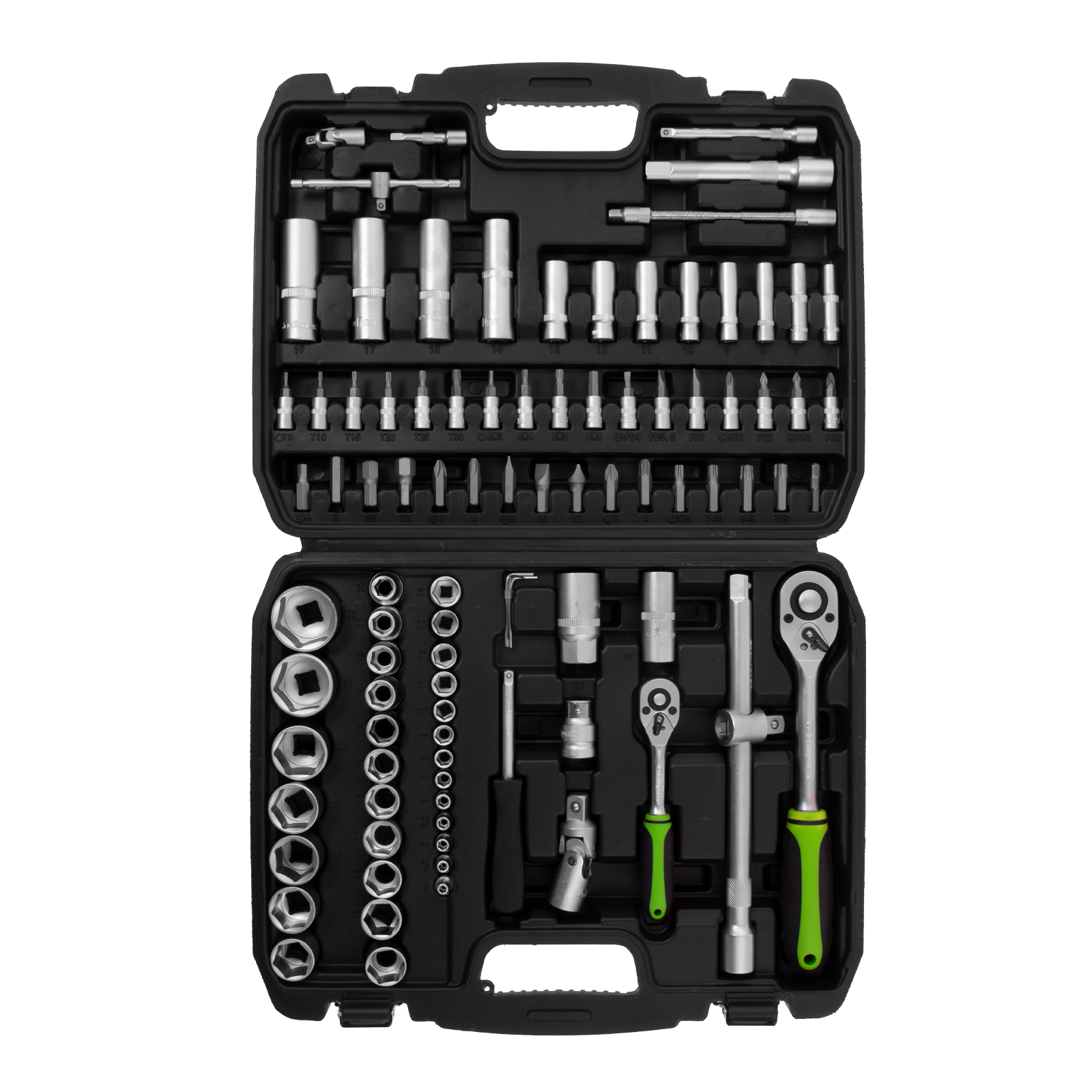 Набор инструмента, 1/2", 1/4", пластиковый кейс,94 предмета Сибртех