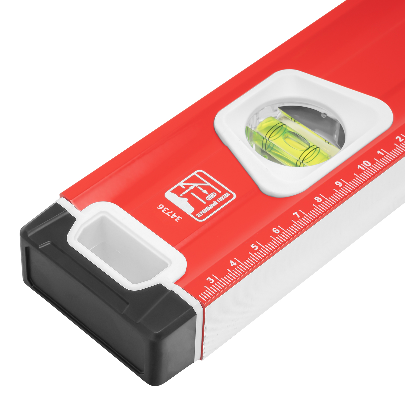 Уровень алюминиевый, магнит, фрезерованный, 3 глазка (1 зеркальный) двухкомпонентные рукоятки, 2000 мм Matrix