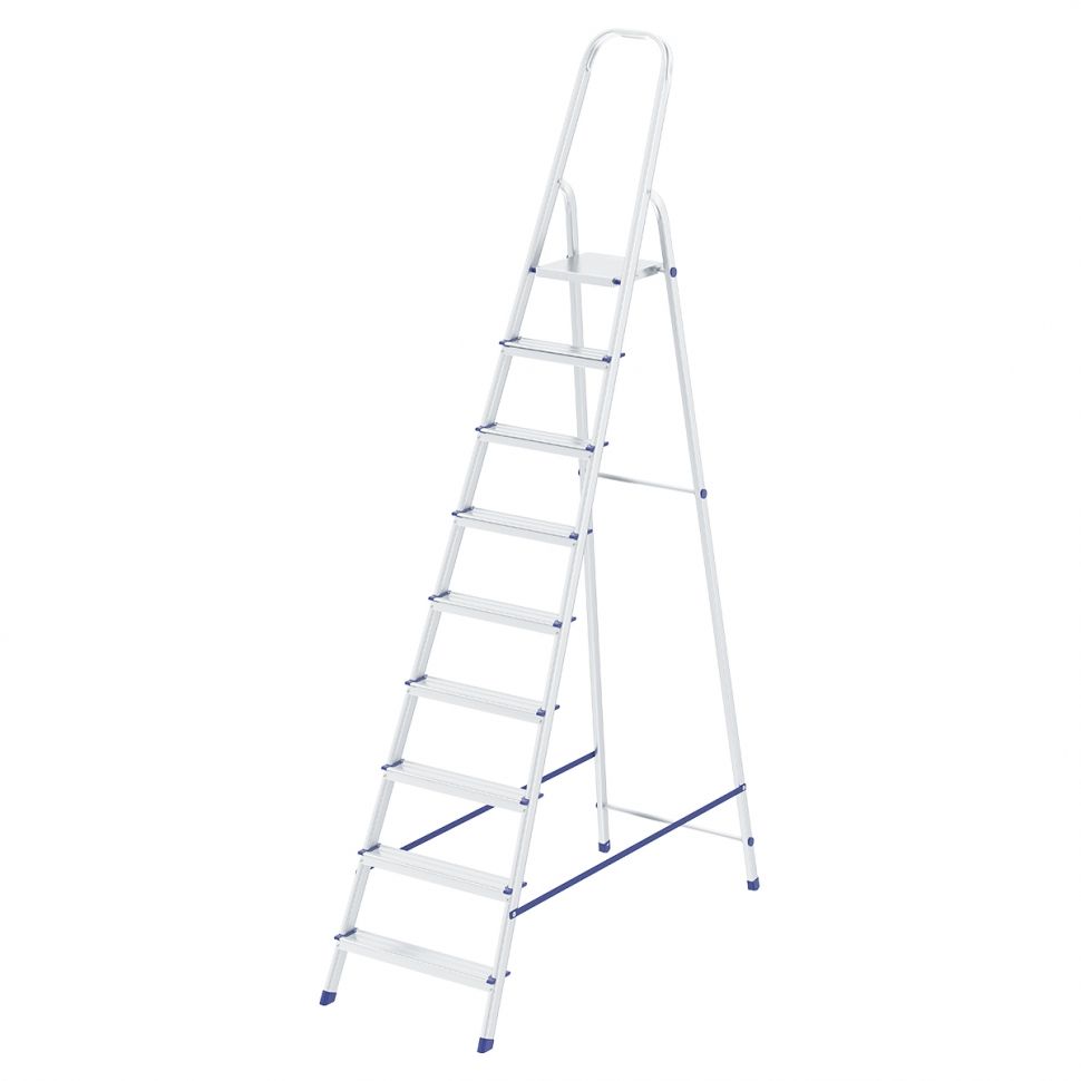 Стремянка, 9 ступеней, алюминиевая, Россия, Сибртех