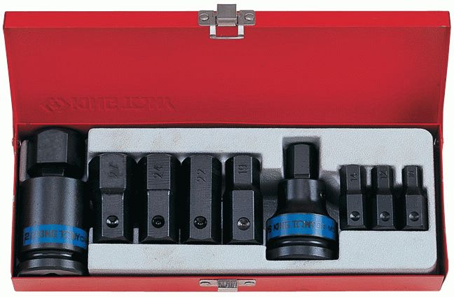 Набор ударных торцевых насадок 3/4", HEX, 10-32 мм, 11 предметов KING TONY 6411MP