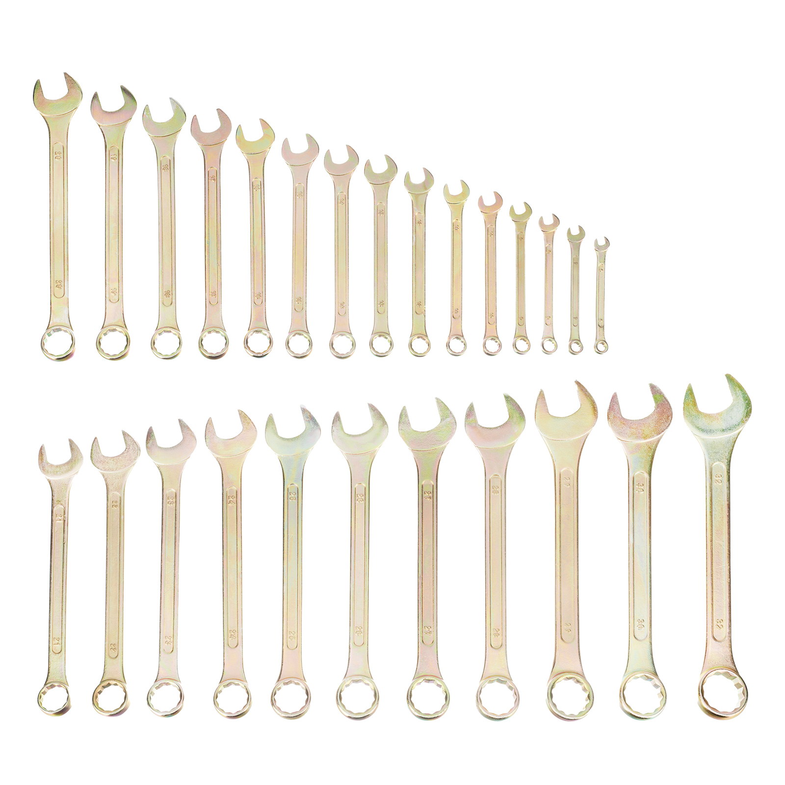 Набор ключей комбинированный 6-32 мм, 26 шт, желтый цинк Сибртех