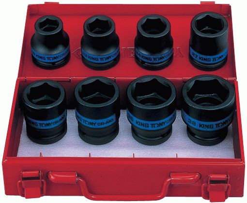 Набор ударных торцевых головок 3/4", шестигранные, 19-38 мм, 8 предметов KING TONY 6408MP10