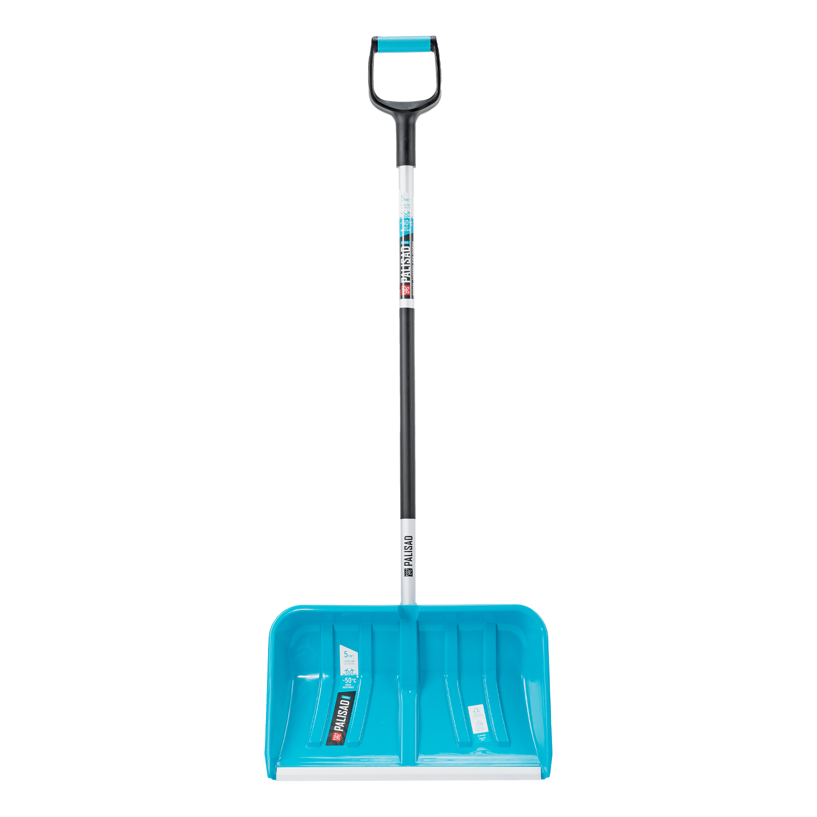 Лопата-скрепер для уборки снега, полипропилен, 550х340х1450 мм, алюминиевый черенок, ПВХ, LUXE Palisad